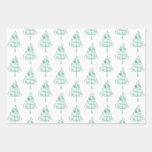 Mint Green Glam Glitzer Weihnachten Geschenkpapier Set (Vorderseite)