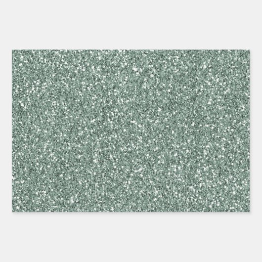 Mint Green Glam Gold Sparkle Glitzer Geschenkpapier Set (Vorderseite 3)
