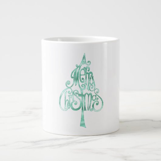 Mint Green Glam Weihnachten Jumbo-Tasse (Vorderseite)