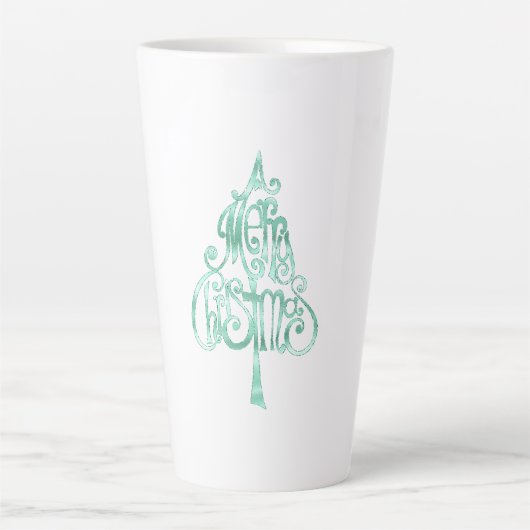 Mint Green Glam Weihnachten Milchtasse (Vorderseite)