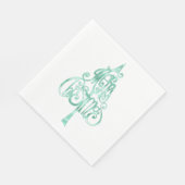 Mint Green Glam Weihnachten Serviette (Ecke)