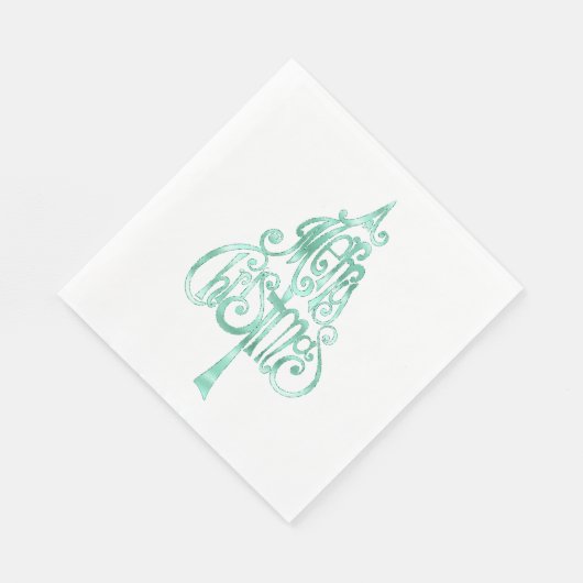 Mint Green Glam Weihnachten Serviette (Ecke)