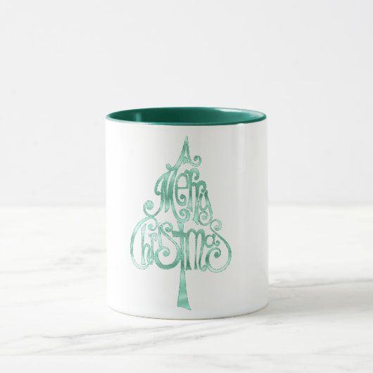 Mint Green Glam Weihnachten Tasse (Zentrum)