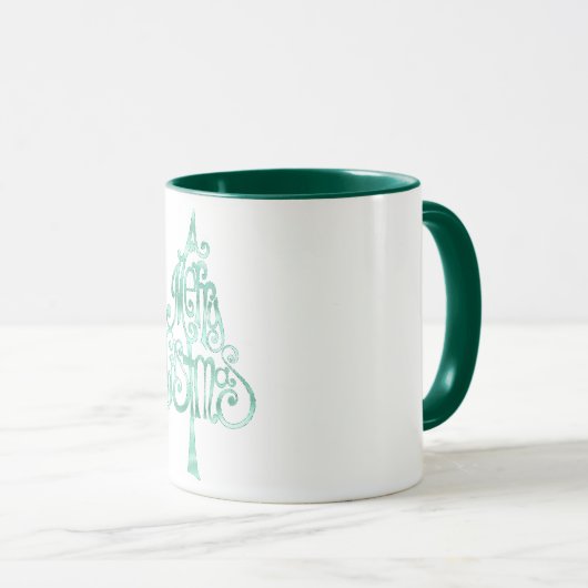 Mint Green Glam Weihnachten Tasse (VorderseiteRechts)