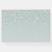 Mint Green Glittery Wedding Guest Book Gästebuch (Rückseite)