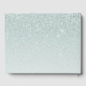 Mint Green Glittery Wedding Guest Book Gästebuch (Rückseite)