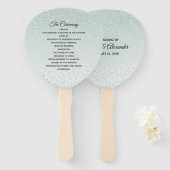 Mint Green Glittery Wedding Program Fan Fächer (Vorne und Hinten)