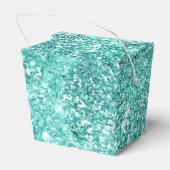 Mint Green Glitz Glitzer Geschenkschachtel (Rückseite)