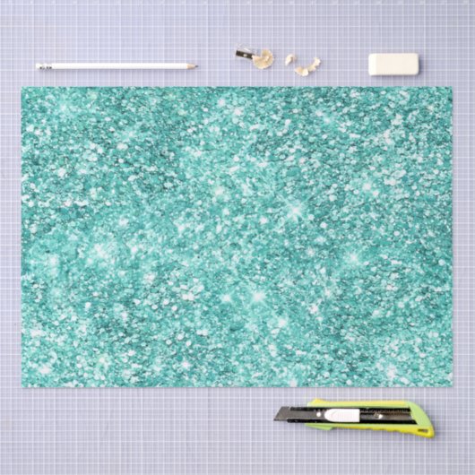 Mint Green Glitz Glitzer Seidenpapier (Handwerk)