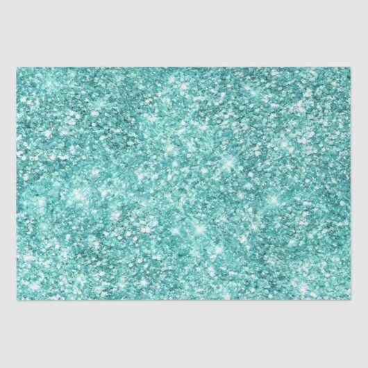 Mint Green Glitz Glitzer Seidenpapier (Vorderseite)