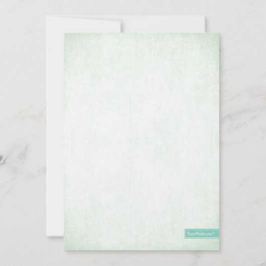 Mint Green Glitzer Baby Dusche Einladung (Rückseite)