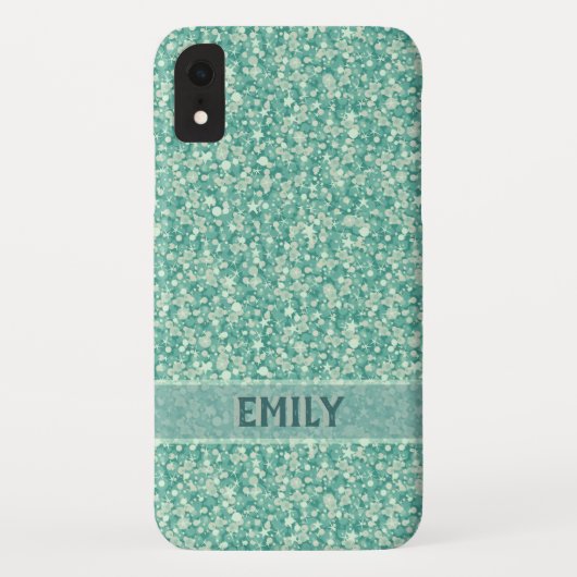 Mint Green Glitzer Case-Mate iPhone Hülle (Rückseite)