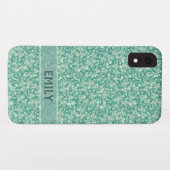 Mint Green Glitzer Case-Mate iPhone Hülle (Rückseite (Horizontal))