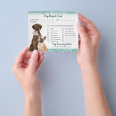 Mint Green Glitzer Dog Grooming Report Card Flyer (Gruppe)