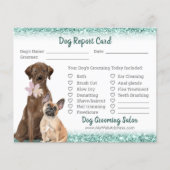 Mint Green Glitzer Dog Grooming Report Card Flyer (Vorne)