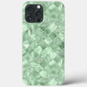 Mint Green Glitzer Metallic Chic Elegant Case-Mate iPhone Hülle (Rückseite)