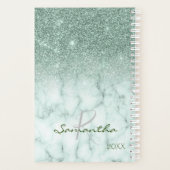 Mint Green Glitzer Ombre Marble Yeypgramm Planer (Rückseite)