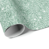 Mint Green Glitzer Sequin Dekoration Weihnachten Geschenkpapier (Rolleneckpunkt)