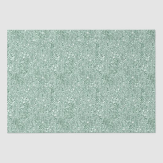 Mint Green Glitzer Sequin Dekoration Weihnachten Seidenpapier (Vorderseite)
