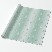 Mint Green Glitzer Sparkle Weihnachtsbaumen Geschenkpapier (Ungerollt)