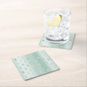 Mint Green Glitzer Sparkle Weihnachtsbaumen Rechteckiger Pappuntersetzer (Vor Ort)