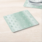 Mint Green Glitzer Sparkle Weihnachtsbaumen Rechteckiger Pappuntersetzer (angewinkelt)