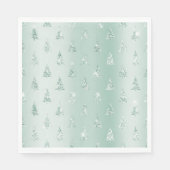 Mint Green Glitzer Sparkle Weihnachtsbaumen Serviette (Vorderseite)