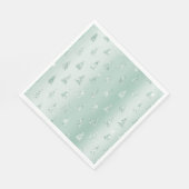 Mint Green Glitzer Sparkle Weihnachtsbaumen Serviette (Ecke)