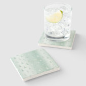 Mint Green Glitzer Sparkle Weihnachtsbaumen Steinuntersetzer (Seitenansicht)