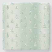 Mint Green Glitzer Sparkle Weihnachtsbaumen Steinuntersetzer (Vorderseite)