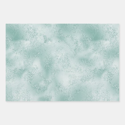 Mint Green Glitzy Glitzer Geschenkpapier Set (Vorderseite 3)