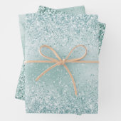 Mint Green Glitzy Glitzer          Geschenkpapier Set (Beispiel)