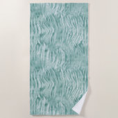 Mint Green Glitzy Zebra Print Glitzer Strandtuch (Vorderseite)