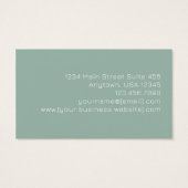 Mint Green Gold Abstract Monogram Business Cards (Rückseite)