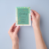 Mint Green Gold Alkohol Tinte Abstrakt Hochzeit Flyer (Gruppe)