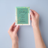 Mint Green Gold Alkohol Tinte Abstrakt Hochzeit Flyer (Gruppe)
