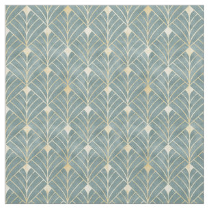 Mint Green,gold,Art Deco pattern,vintage,retro ,Me Stoff