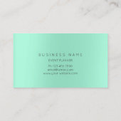 Mint Green Gold Blume Botanische Metallic MInimal1 Visitenkarte (Rückseite)