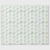 Mint Green & Gold Carousel Tiere Geschenkpapier (Flach)
