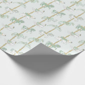 Mint Green & Gold Carousel Tiere Geschenkpapier (Ecke)
