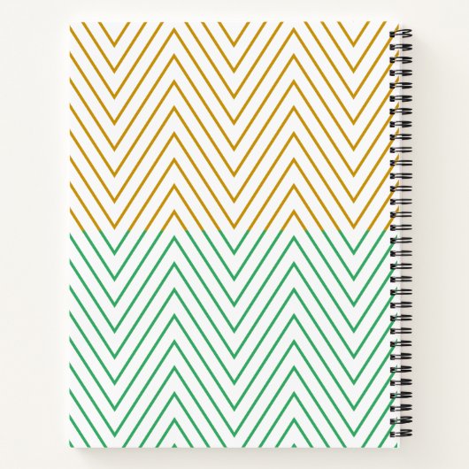 Mint Green Gold Chevron Personalized Pattern Notizblock (Rückseite)