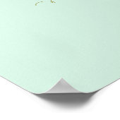 Mint Green & Gold Chic Unplugged Hochzeitsfeier Poster (Ecke)