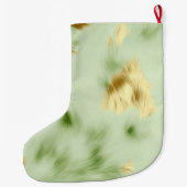 Mint Green Gold Cowhide Großer Weihnachtsstrumpf (Rückseite)