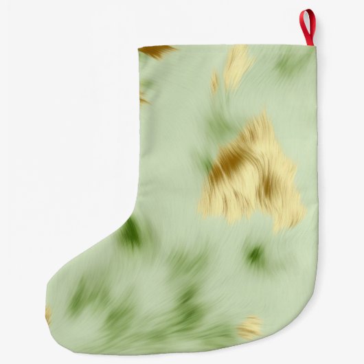 Mint Green Gold Cowhide Großer Weihnachtsstrumpf (Rückseite)