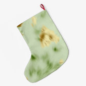 Mint Green Gold Cowhide Großer Weihnachtsstrumpf (Rückseite (Hängend))