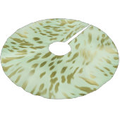Mint Green Gold Cowhide Polyester Weihnachtsbaumdecke (Schrägansicht)