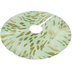 Mint Green Gold Cowhide Polyester Weihnachtsbaumdecke