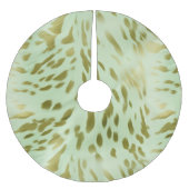 Mint Green Gold Cowhide Polyester Weihnachtsbaumdecke (Vorderseite)
