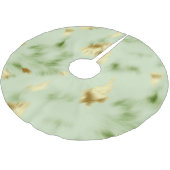 Mint Green Gold Cowhide Polyester Weihnachtsbaumdecke (Schrägansicht)