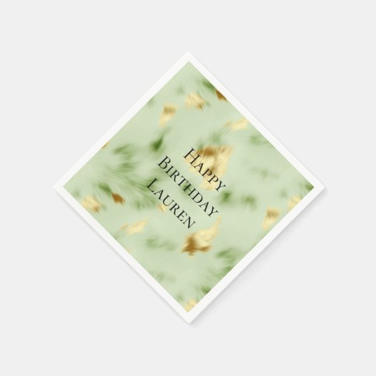 Mint Green Gold Cowhide Serviette (Ecke)